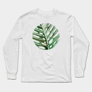 Circular Monstera Leaf Long Sleeve T-Shirt